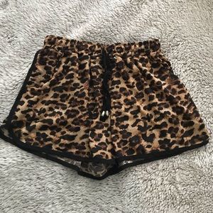 Leopard fashion/athletic shorts, small